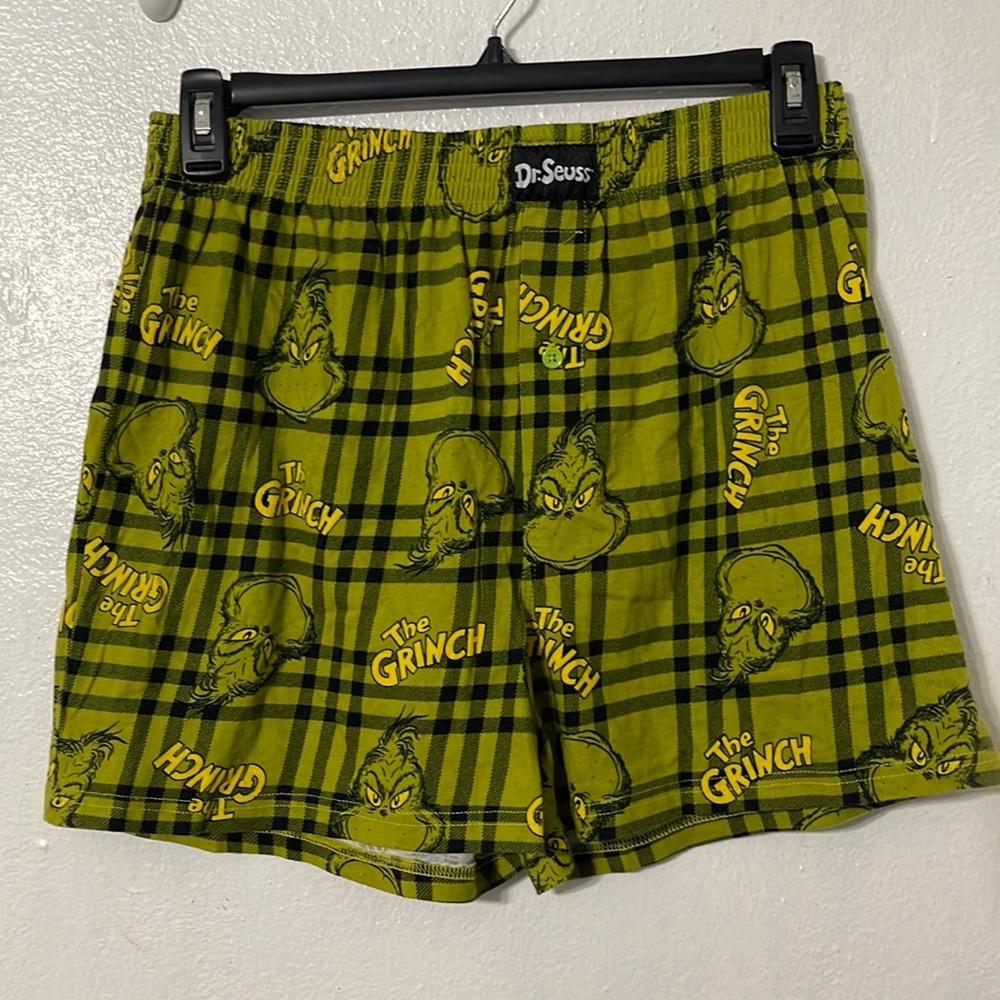Universal studios grinch plaid lounge sleep boxer short size XL
